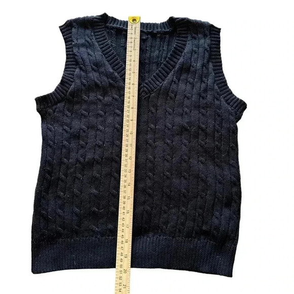 Love Tree sweater vest women's size Large cable knit black - Picture 5 of 11